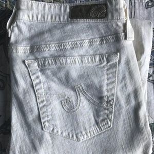 Anthropologie • White/light leopard print jeans